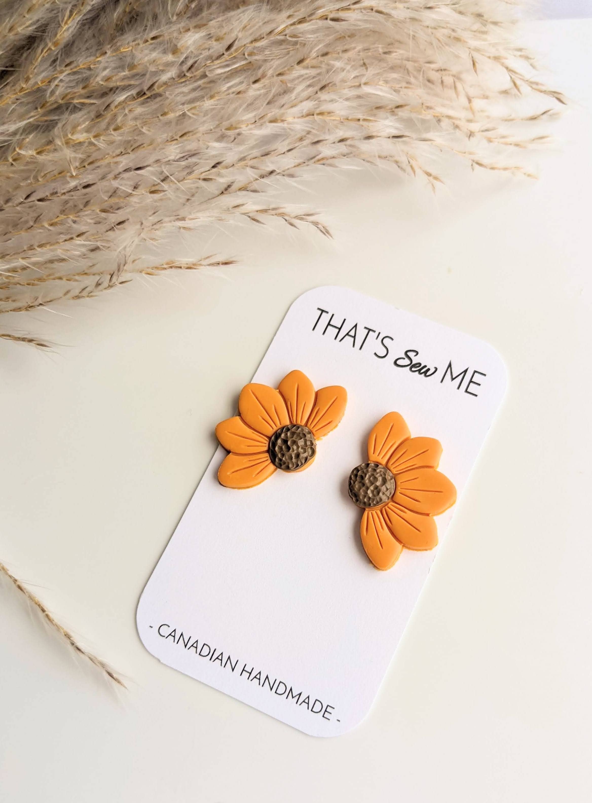 Sunflower Clay Stud Earrings Polymer Clay Spring Earrings Flourish Salon Medi Spa